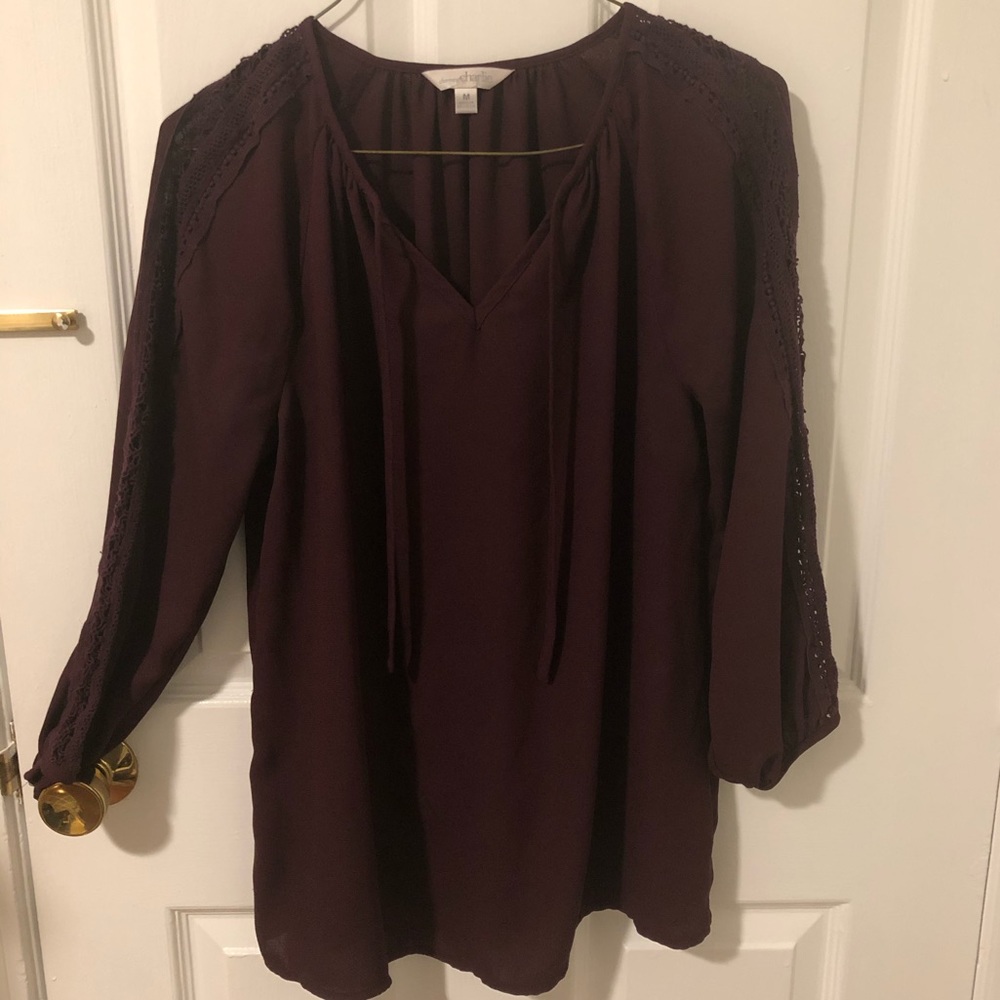 Long Sleeved Maroon Blouse